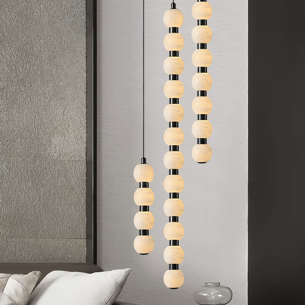 Albinaine moderne pendellampe i alabaster