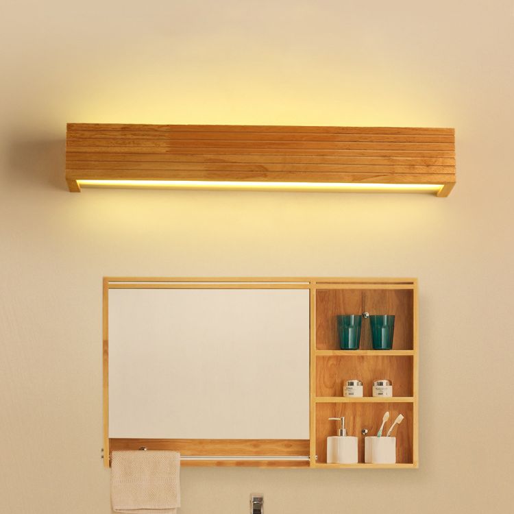 Muto modern LED-inomhusvägglampa i trä, sovrum