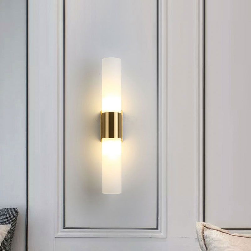 Arisha moderne væglampe med to hoveder i metal og glas til sminkebord, sort/guld