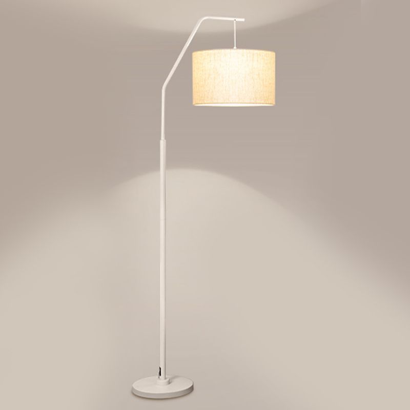 Eryn gulvlampe i cylindrisk form, buet gulvlampe, unik
