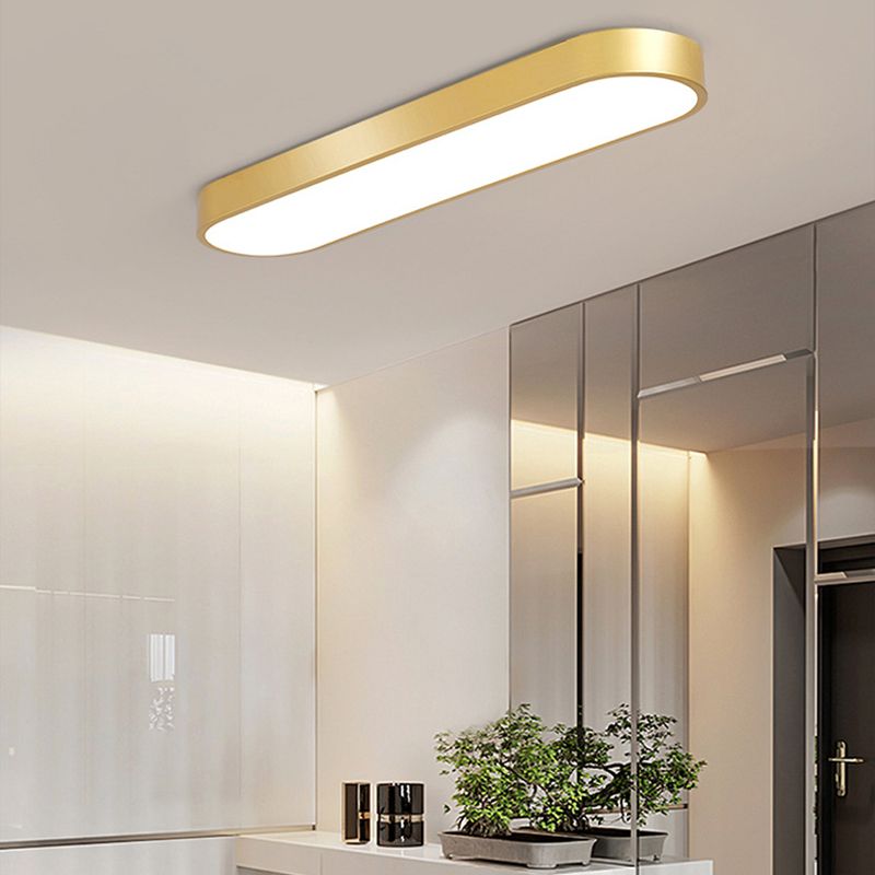 Arisha Oval Flush Mount LED Ceiling Light, Black/White/Grey/Gold