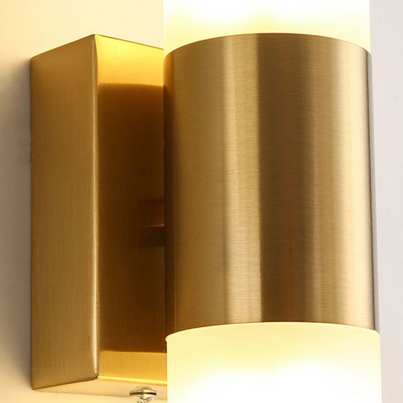 Arisha moderne væglampe med to hoveder i metal og glas til sminkebord, sort/guld