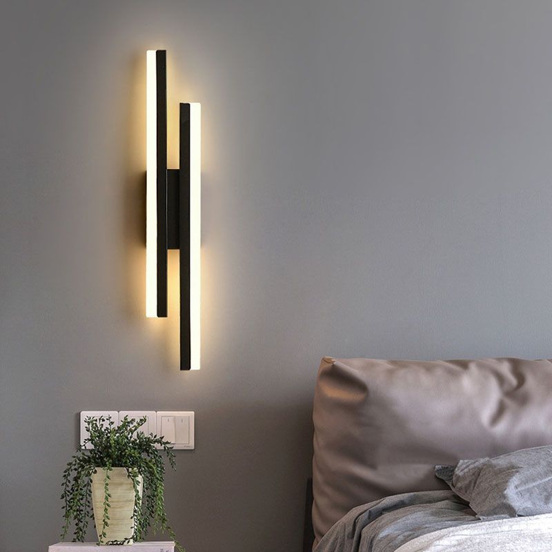 Candeeiro de parede Marien minimalista geométrico, preto/branco