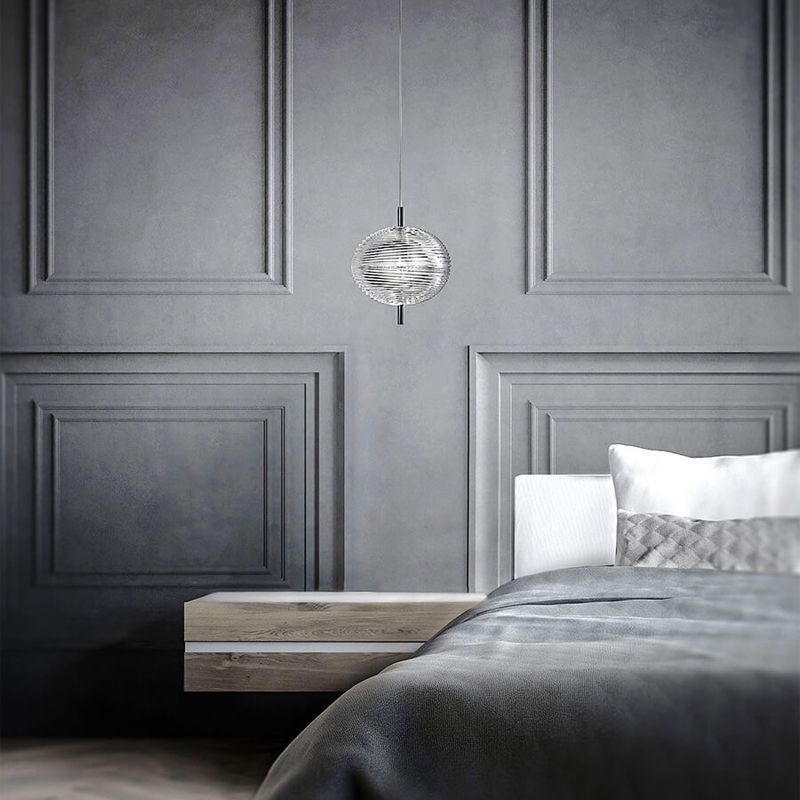 Valentina modern designad art déco-pendellampa, svart/guld