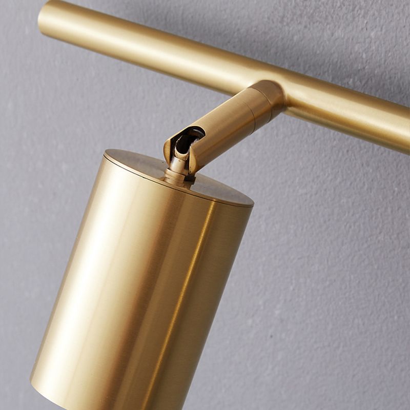 Griv modern roterbar spotlight i cylindrisk form, vägglampa i mässing