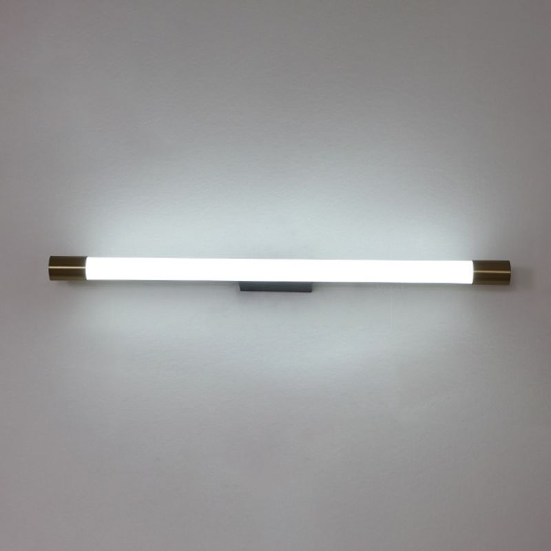 Arisha modern gyllene sminkspegelvägglampa med spegelfront, metall/
