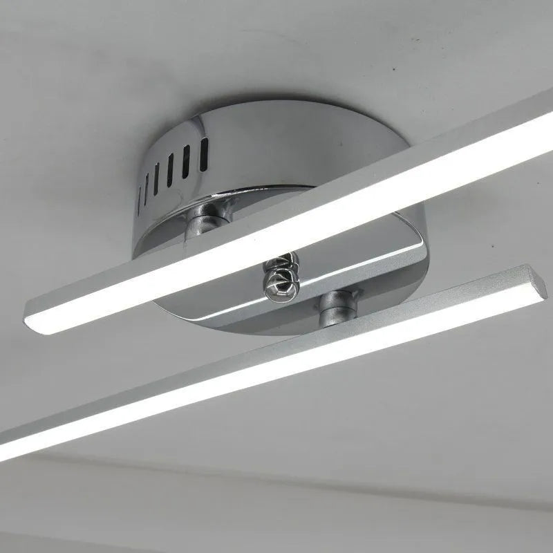 Arisha modern dubbellinjär LED-vägglampa för sminkspegel, svart/silver
