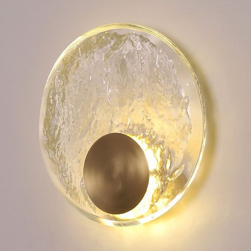 Kristy art deco-væglampe med globus i krystal og metal til soveværelset, guld