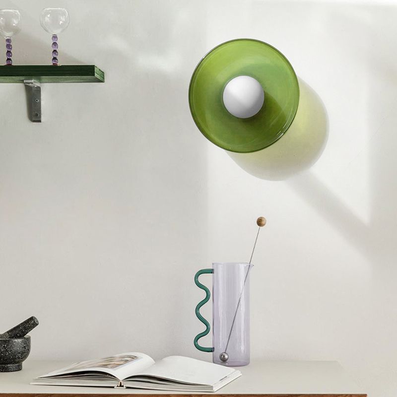 Solven Ceiling Light Drum-Shaped Glass