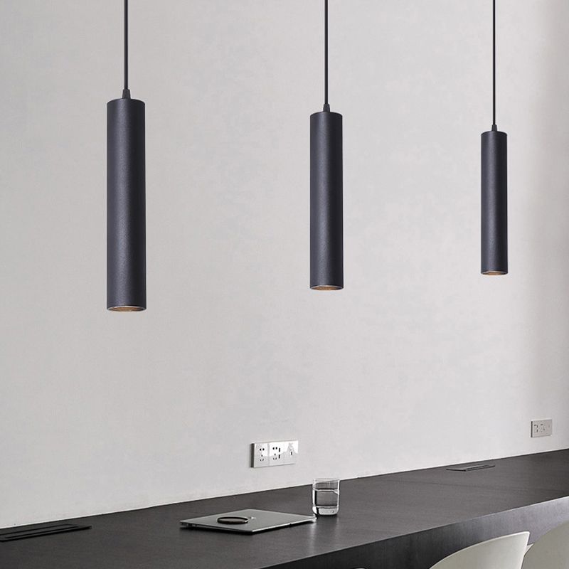 Solira Pendant Light Modern Cylinder Shape Linear Black