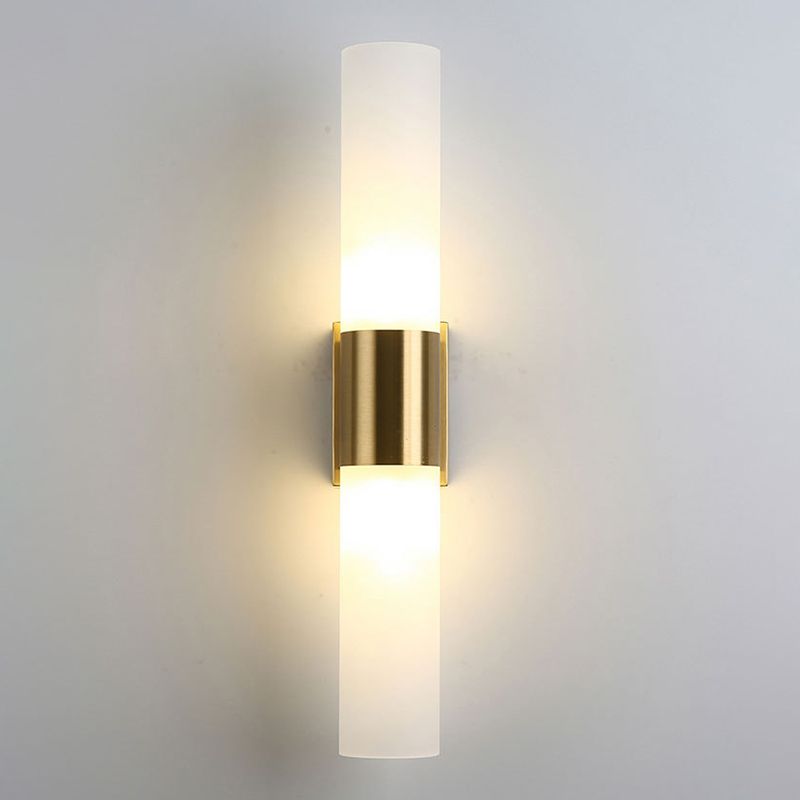 Arisha moderne væglampe med to hoveder i metal og glas til sminkebord, sort/guld