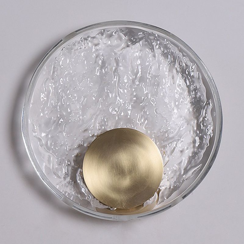 Kristy art deco-væglampe med globus i krystal og metal til soveværelset, guld