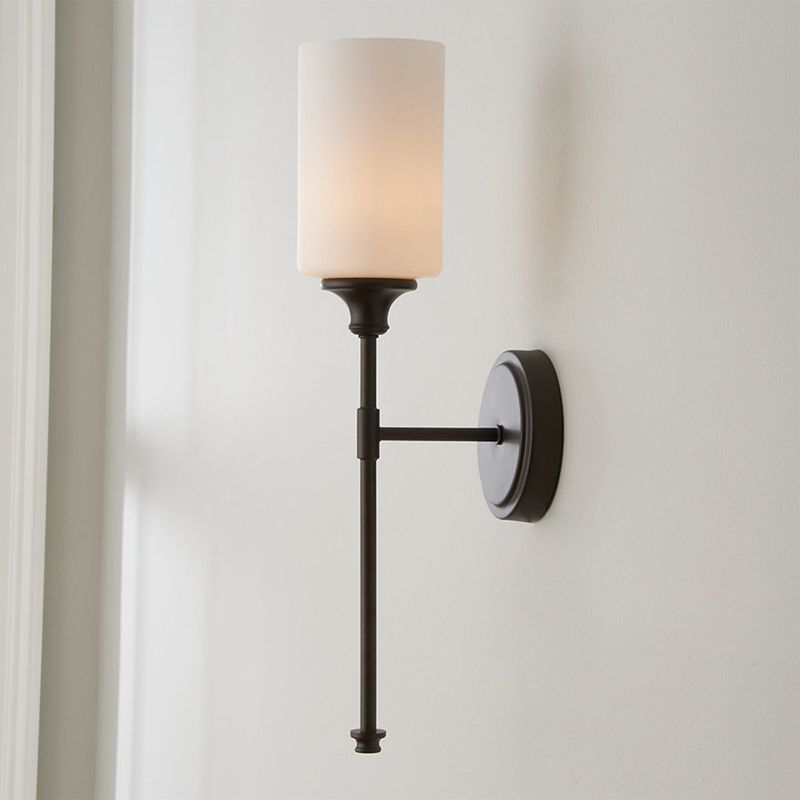 Tiffany nordisk minimalistisk vägglampa för sminkbord i metall och glas, svart/silver