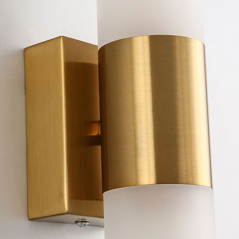 Arisha moderne væglampe med to hoveder i metal og glas til sminkebord, sort/guld