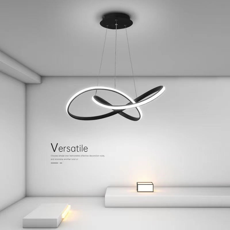 Arisha modern LED-pendellampa, svart/vit, vardagsrum/sovrum