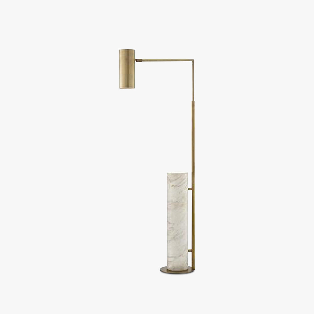 Salgado Minimalistic Gold Floor Lamp, Metal & Marble, Living room