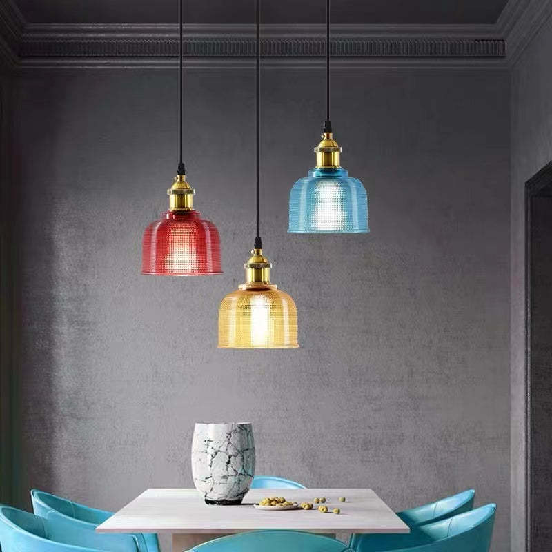 Valentina art deco-pendellamper i farvet glas