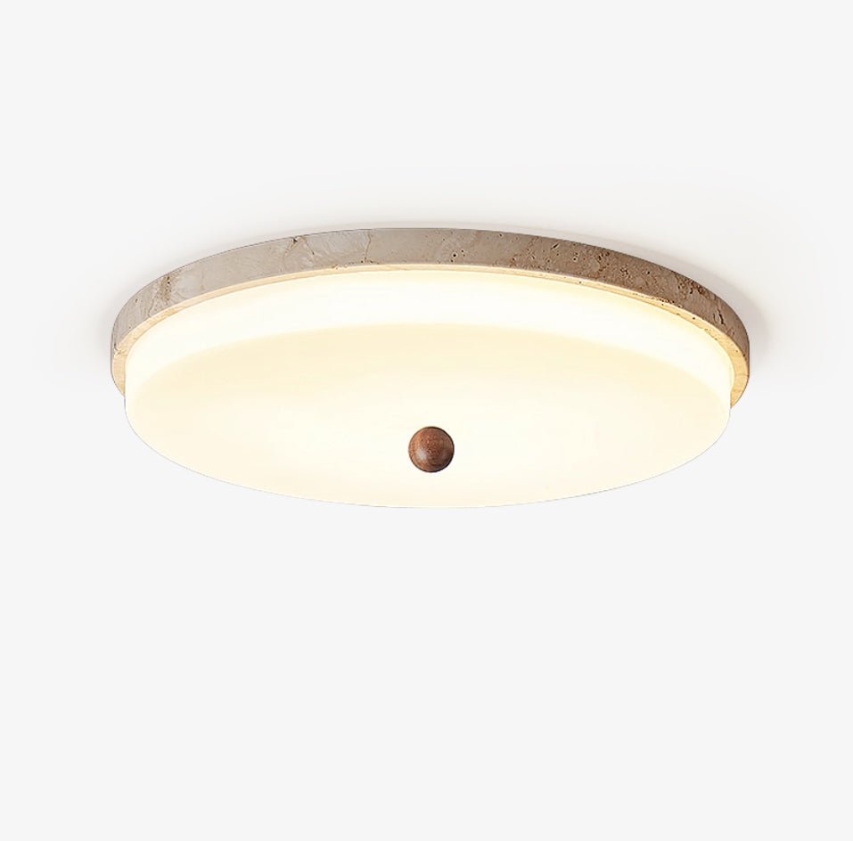 Aeon taklampa med travertinklot