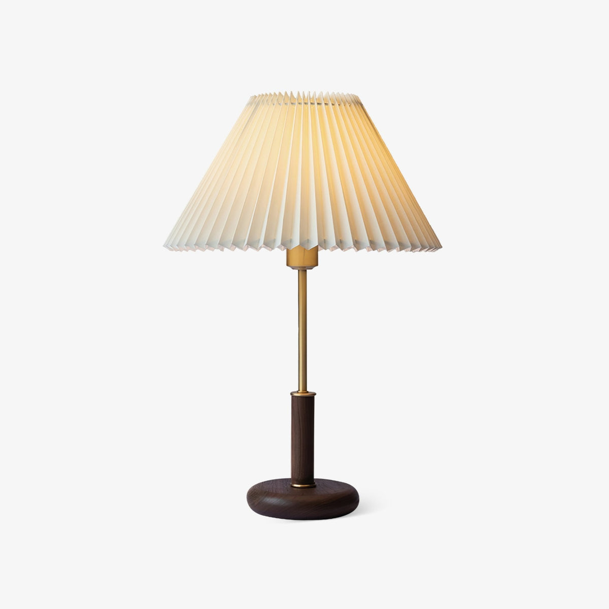 Fiora plisseret bordlampe i valnøddetræ