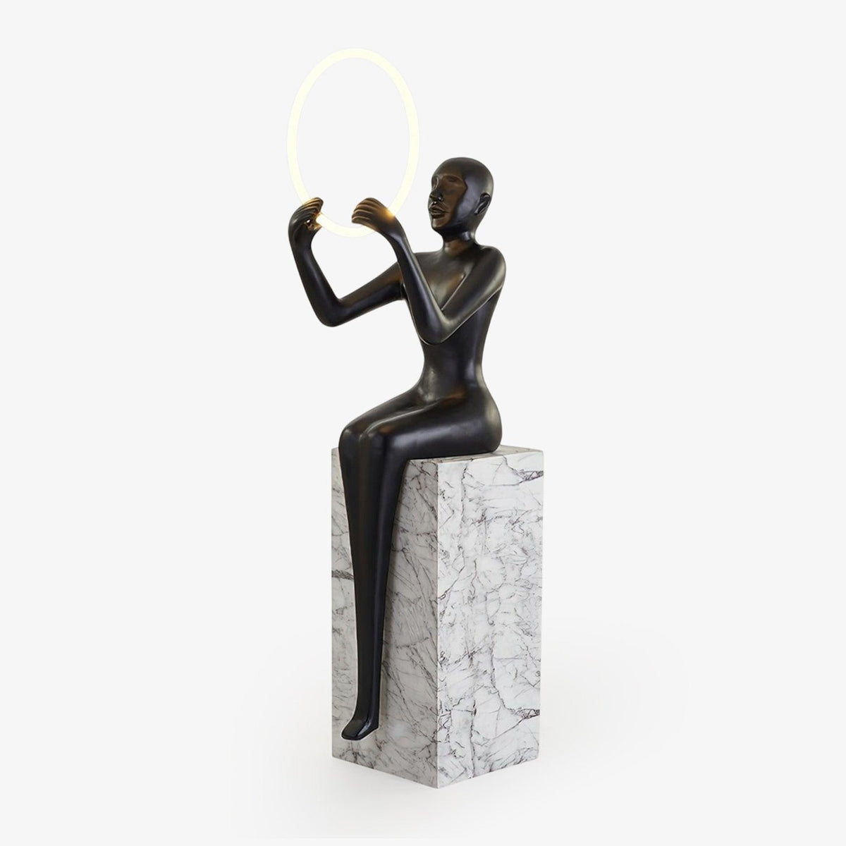 Orelaielle Skulpturel sort gulvlampe