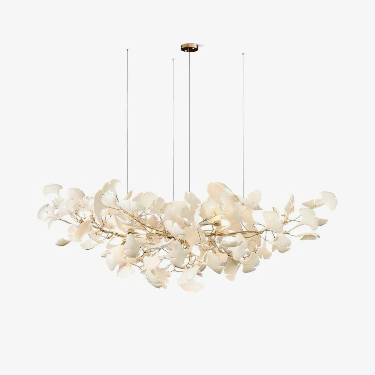 Candelabro Cereian em cerâmica com pétalas de ginkgo