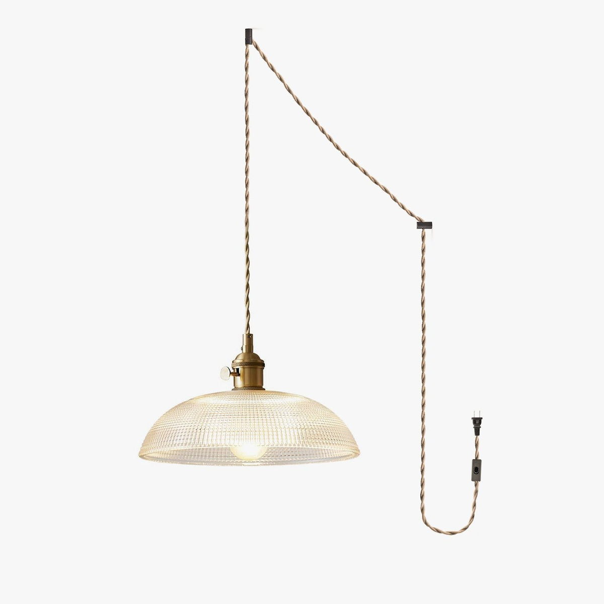 Crinel pendellampa i mässing och glas