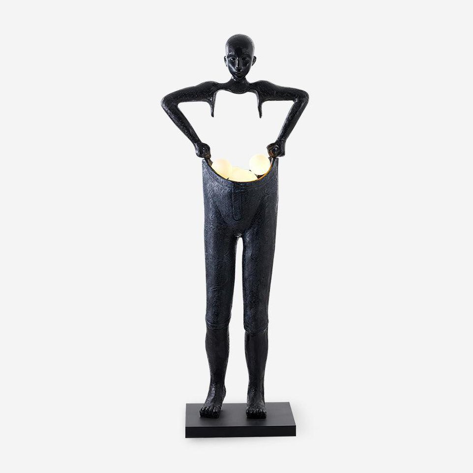 Candeeiro de pé escultural preto Vamiryra