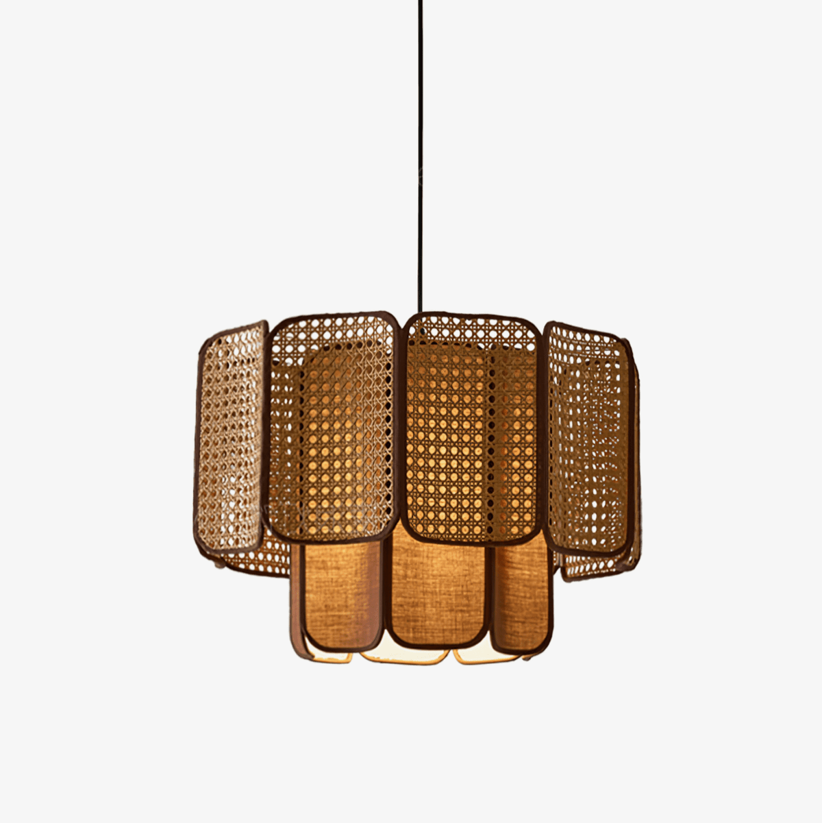 Cane vintage pendellampe i stof