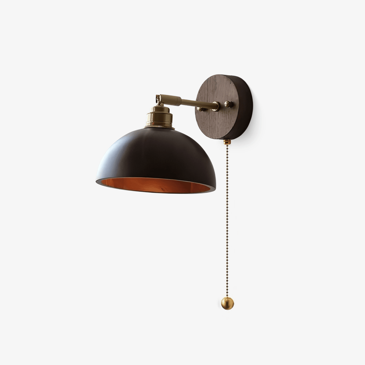 Arsole traditionell elegant vägglampa i mässing med dragströmbrytare