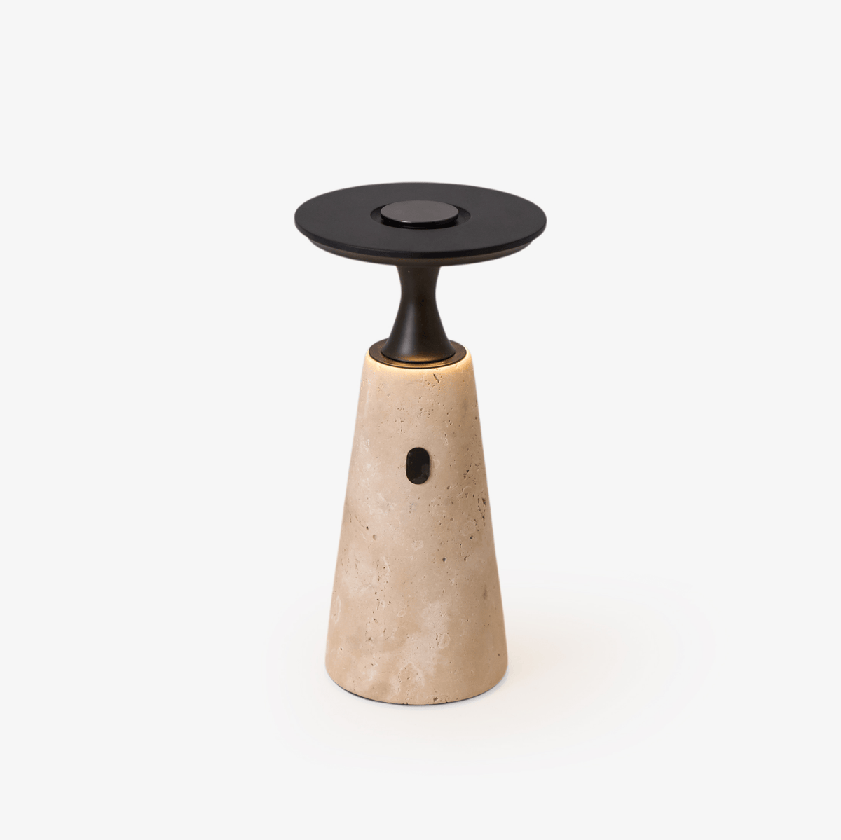 Vespera skulptural bordslampa i travertin