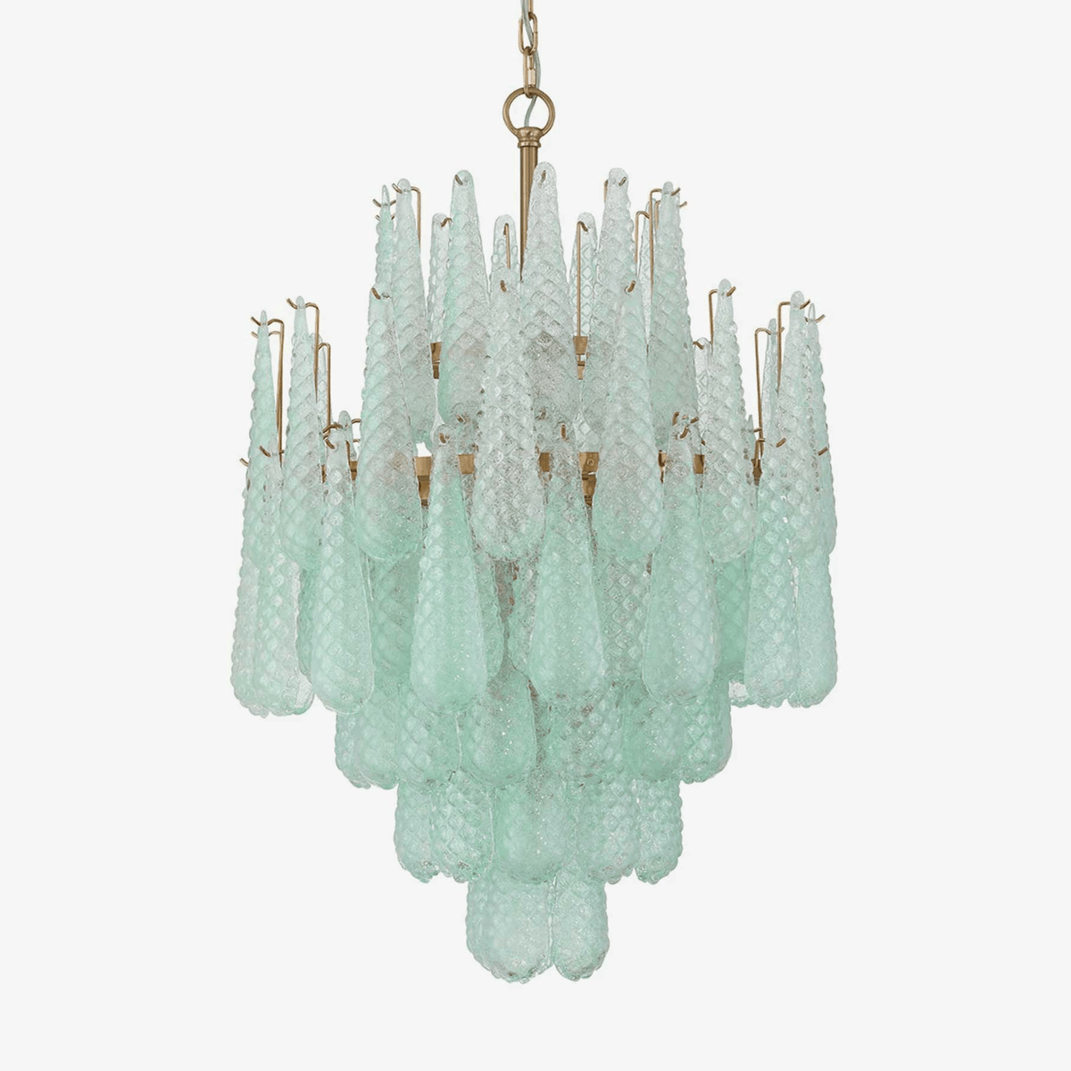 Velorian Lysekrone med dråbeformet tekstureret glas elegant
