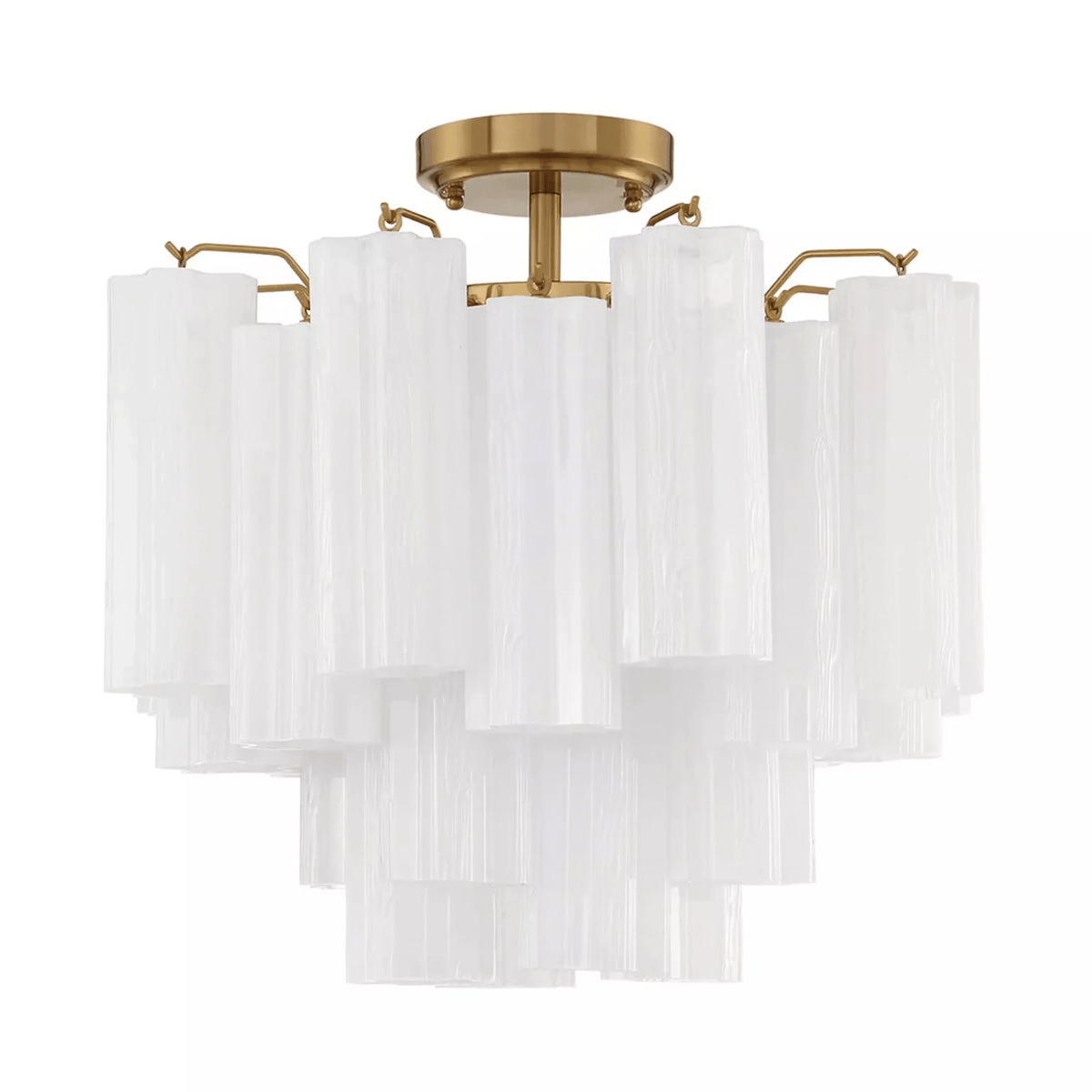 Eirerise loftslampe i klart håndblæst, rørformet Murano-glas
