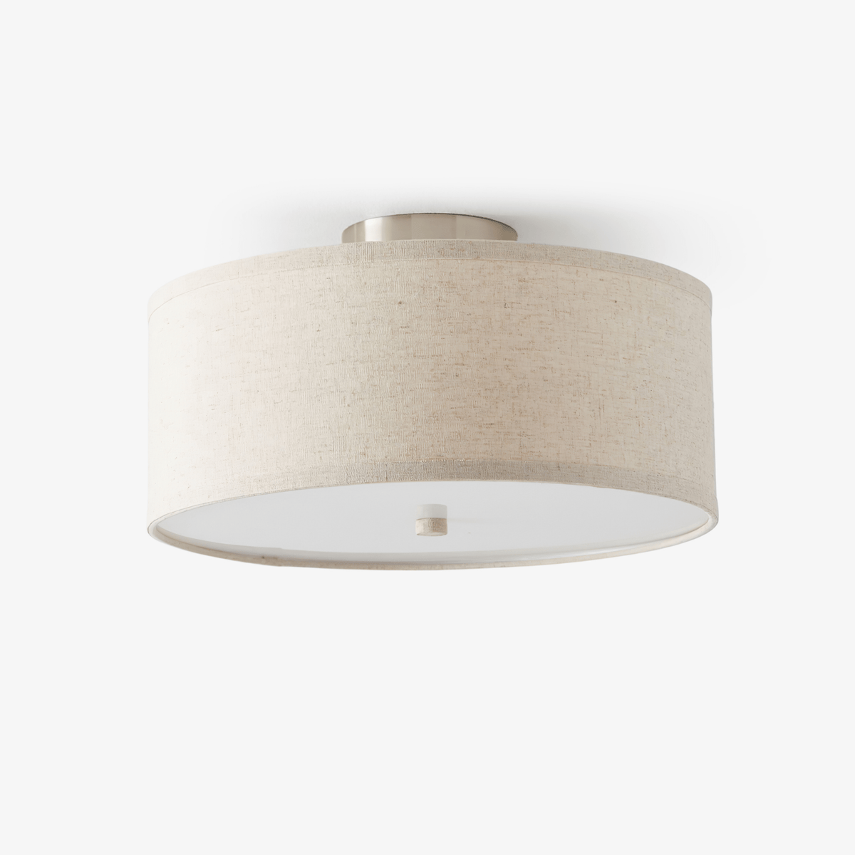 Qilvo loftlampe med linnedskærm, enkel og elegant