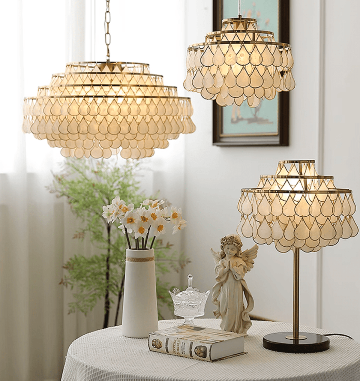 Luksus-skalbordlampe med dråber Jacob