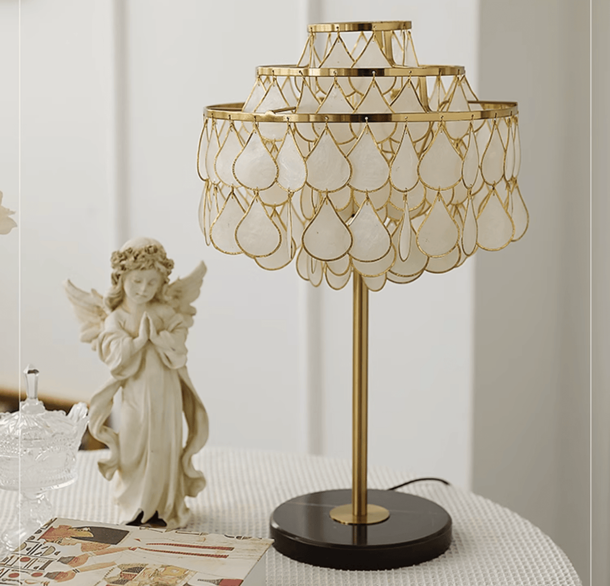 Luksus-skalbordlampe med dråber Jacob