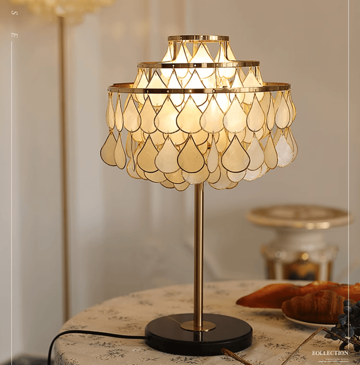 Luksus-skalbordlampe med dråber Jacob