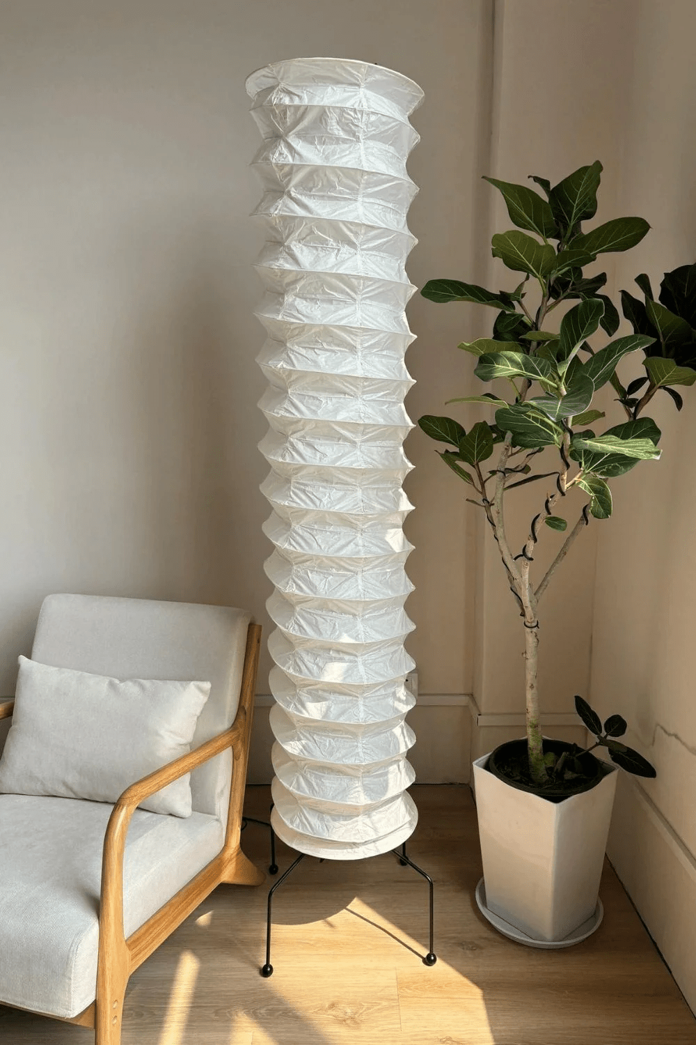 Soraine minimalistisk gulvlampe i rispapir