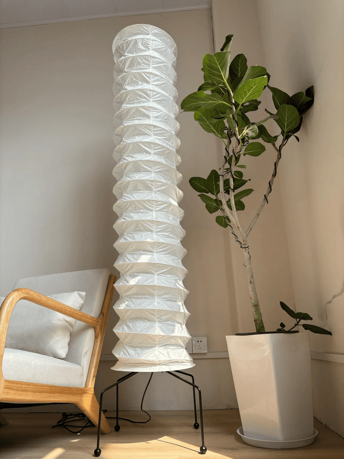 Soraine minimalistisk gulvlampe i rispapir