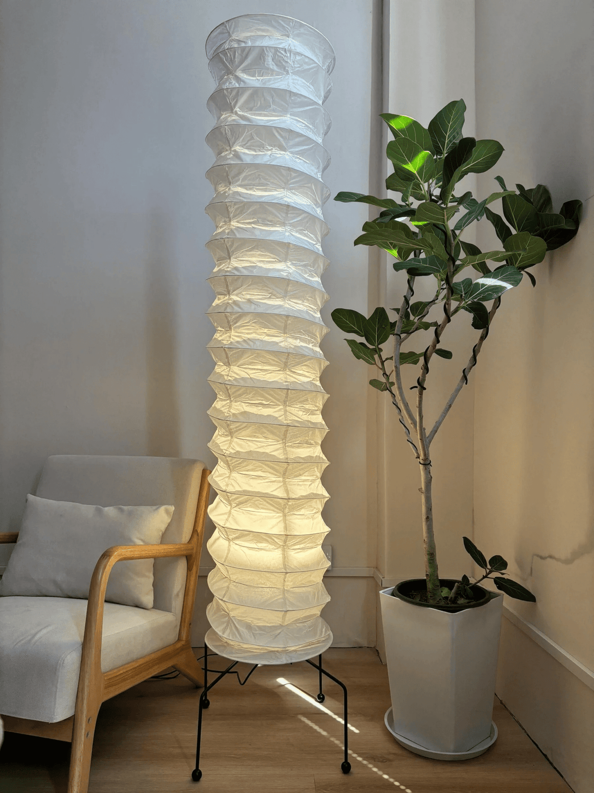 Soraine minimalistisk gulvlampe i rispapir