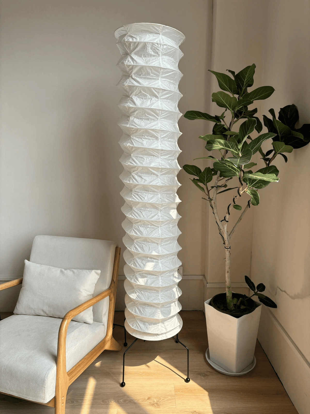 Soraine minimalistisk gulvlampe i rispapir