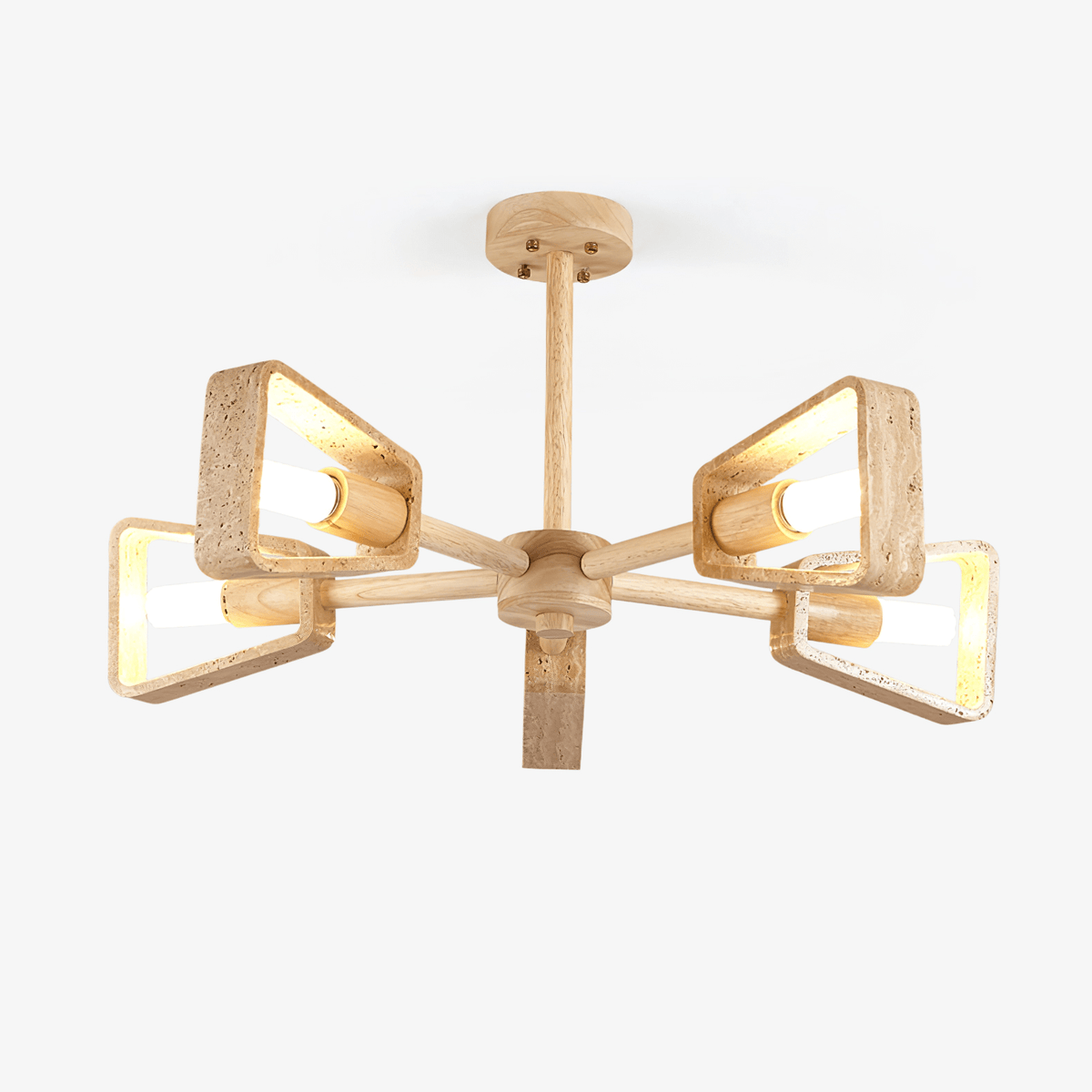 Hedra geometrísk ljósakróna úr travertíni