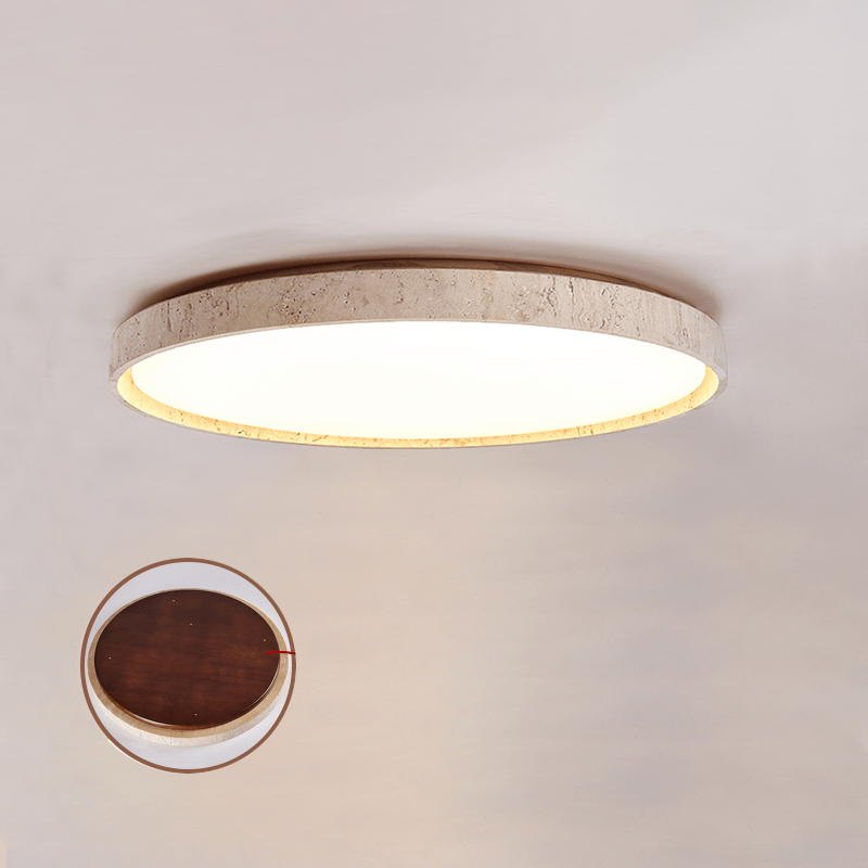 Kathy-rund loftlampe i travertin