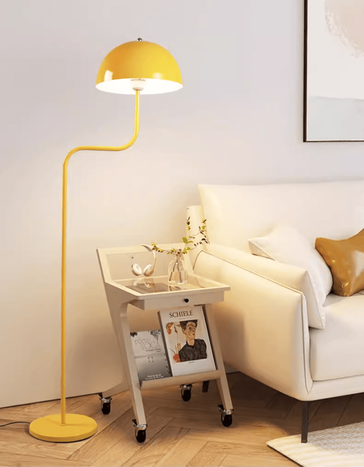 Candeeiro de pé minimalista em vidro
