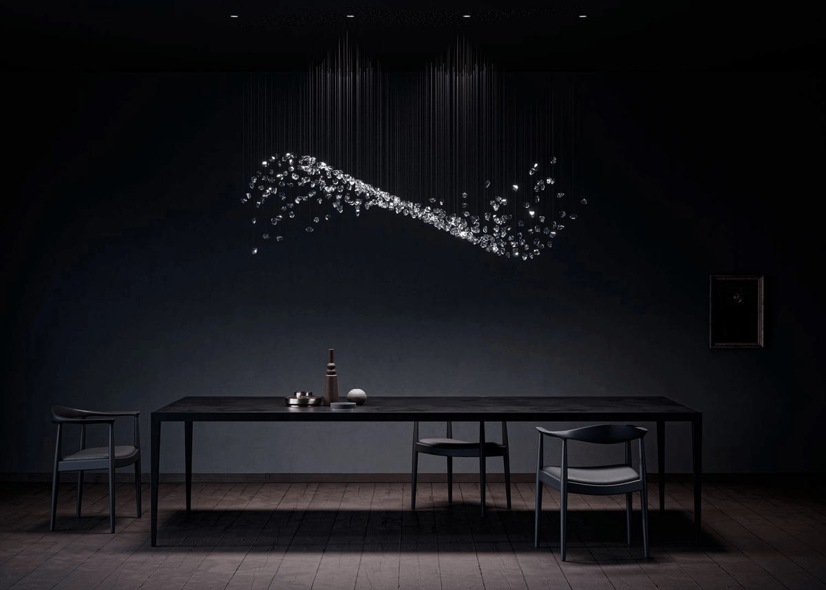 Candeeiro de teto OreStone Grand em cristal de quartzo personalizável