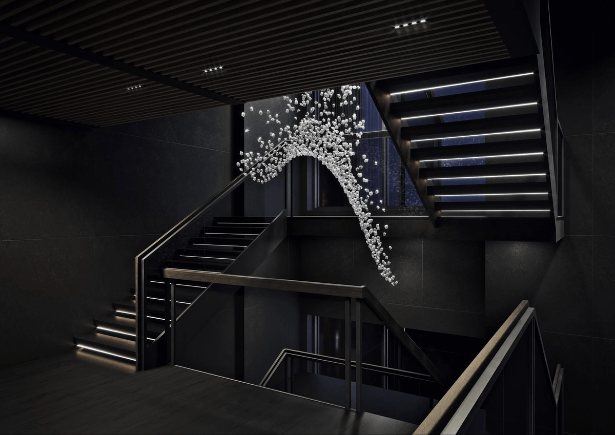 Candeeiro de teto OreStone Grand em cristal de quartzo personalizável