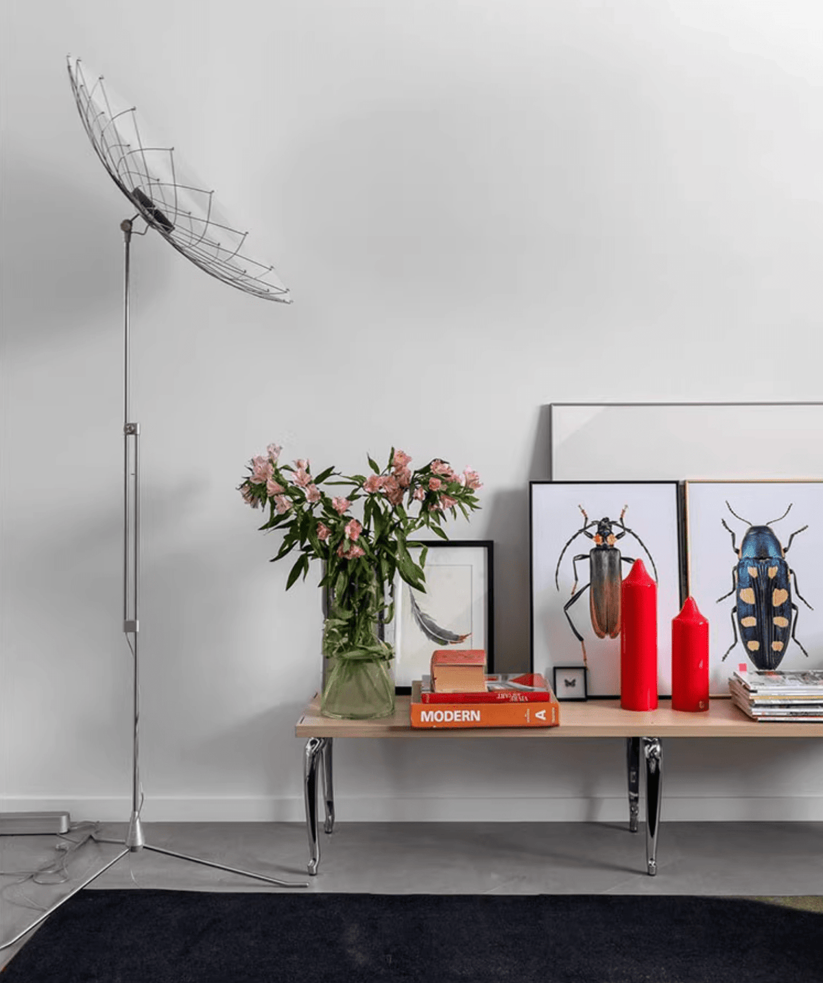 Candeeiro de pé floral radiante Vaelcourt