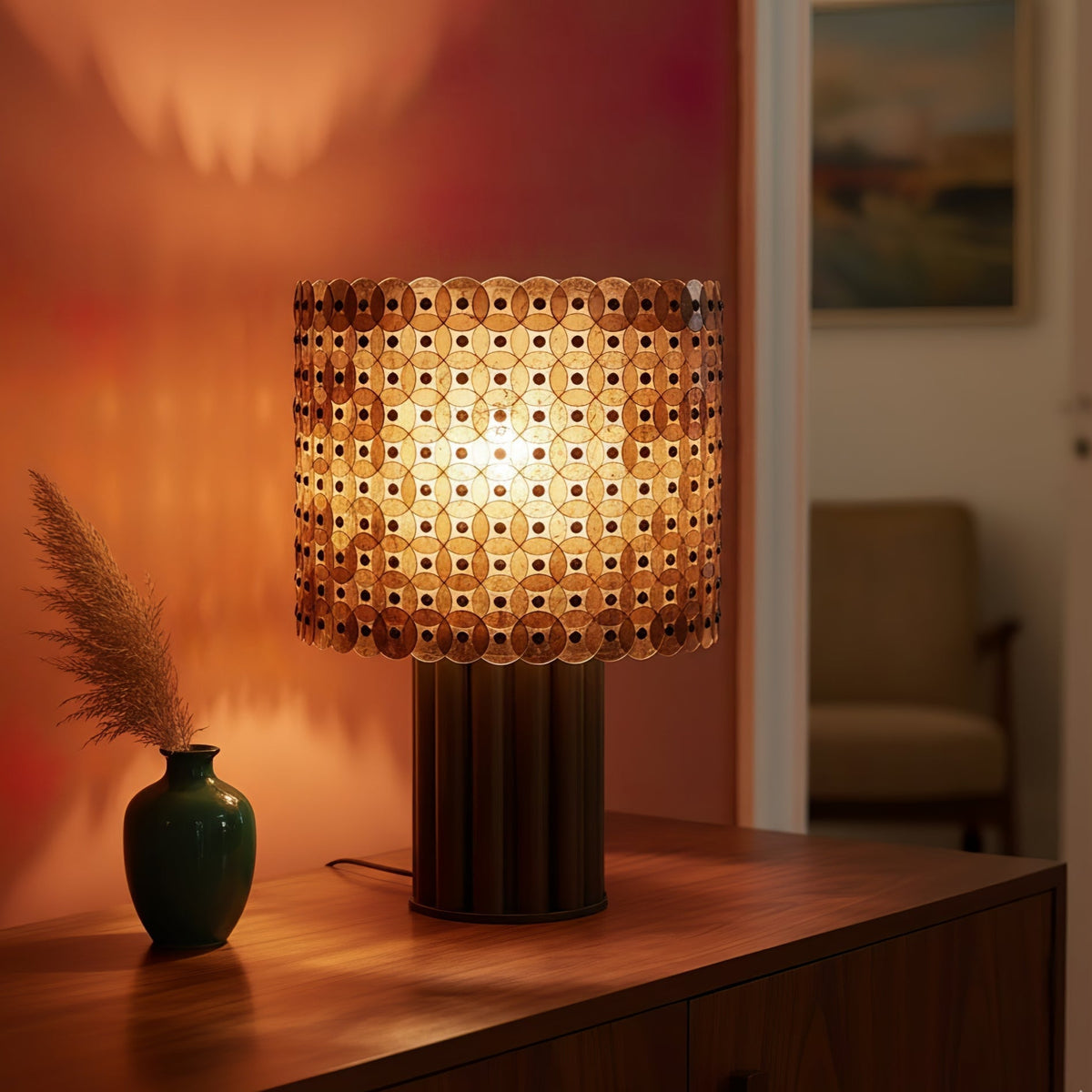 Calaliella-bordlampe med skivelameller