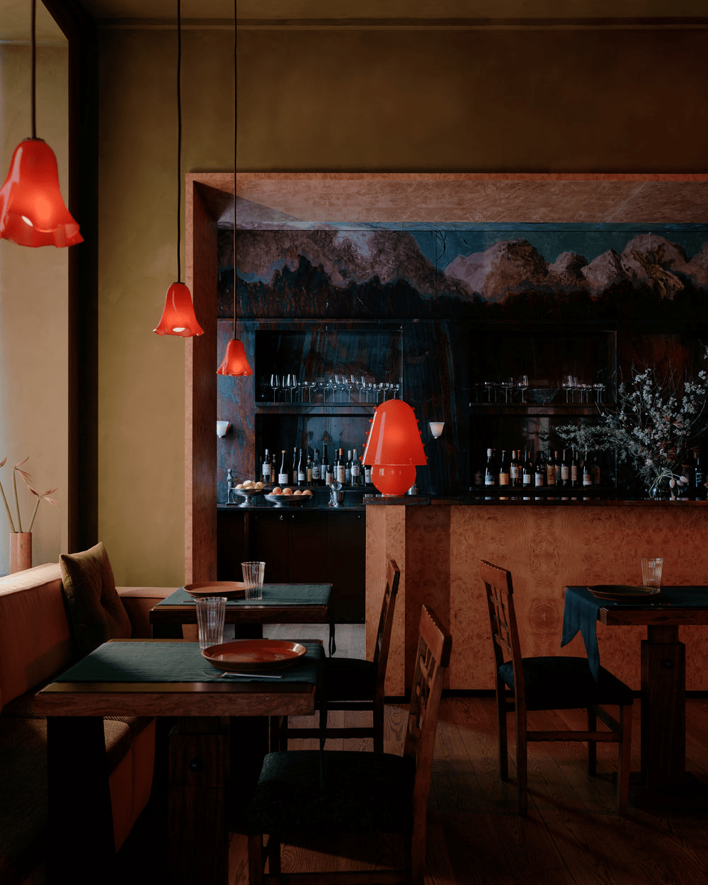 Enzo Candeeiro de mesa contemporâneo em vidro