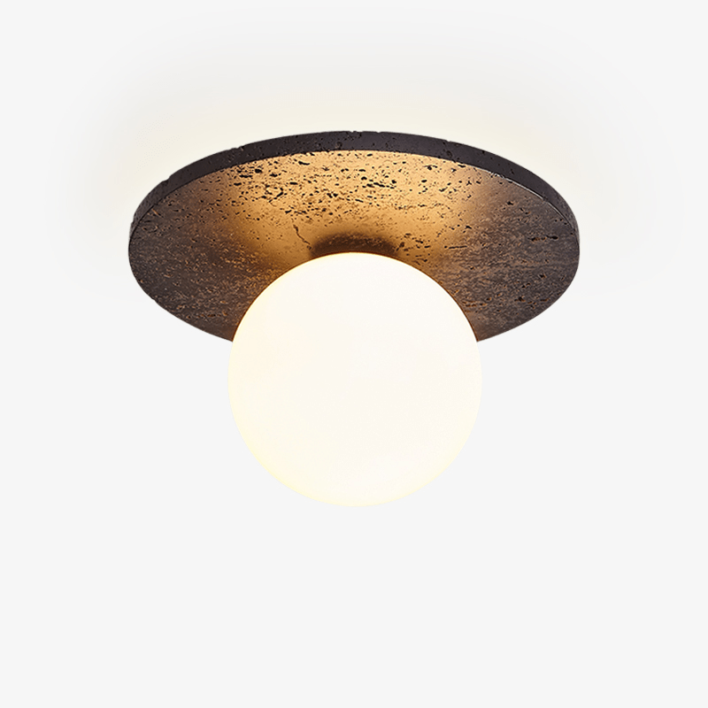 Otto globe-loftlampe i sort travertin