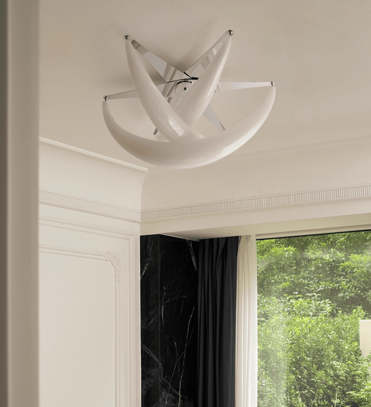 Maia moderne loftlampe i hvid resin
